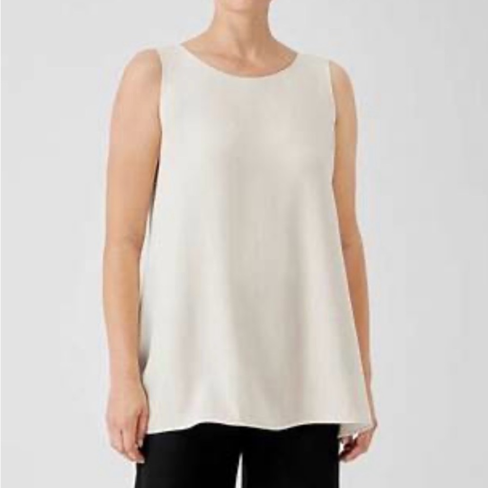 Eileen Fisher Pale Blue Silk Flowy Tank Blouse - Size L